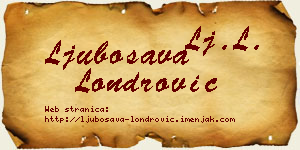 Ljubosava Londrović vizit kartica